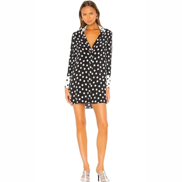 Alice + Olivia Dresses & Skirts - Alice + Olivia Larissa Polka Dot Shirt Dress – Size 2 (See Notes for Condition)